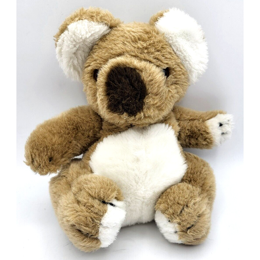 Vintage 1985 Lush Plush KOALA 10" Brown & White Commonwealth Toys Made in Taiwan